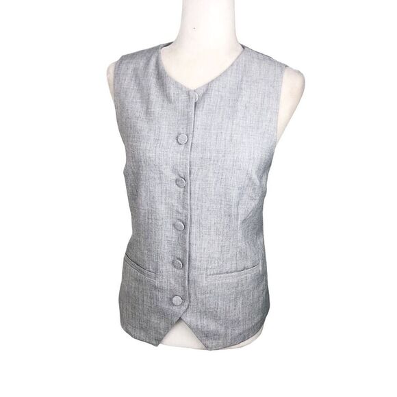 Abercrombie & Fitch Vest Womens Size Small Gray Pocket Front Lined Minimalist - Picture 2 of 13